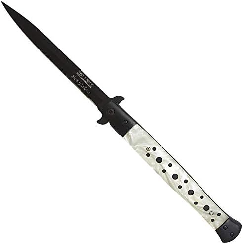 tonymall 12.5" Large Italian Milano Style Spring Assisted Folding Pocket Knife Hunting Camping Fishing Open Assist Tac Force Knives