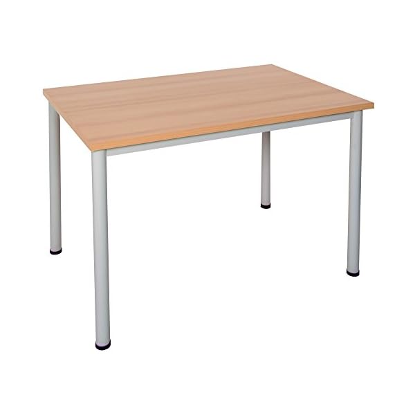 Schreibtisch Verschiedene GrÃ¶Ãen und Farben, Konferenztisch graues Metallgestell, Stabiler Besprechungstisch Arbeitstisch, BÃ¼rotisch hauseigene Fertigung (B: 120 cm x T: 80 cm, Buche)