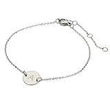 HUAN XUN Stainless Steel A Initial Bracelet for Girls Best Friend Gifts