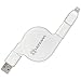 Lenmar 2 in 1 Retractable Charge and Sync Micro USB Cable and Lightning Adapter Tip - White