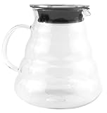 800ml Glass Pour Over Coffee Carafe, 30-Ounce Max Capacity, Borosilicate Heat Tolerant Glass