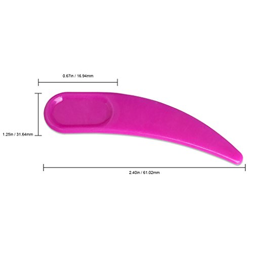 Pana Brand 100 Pieces Disposable Makeup PINK Curve Boomerang Spatula Cosmetic Skin Care Facial Cream Mask Spatula for Mixing and Sampling