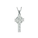 Celtic Cross Necklace Mens Sterling Silver (1-1/2