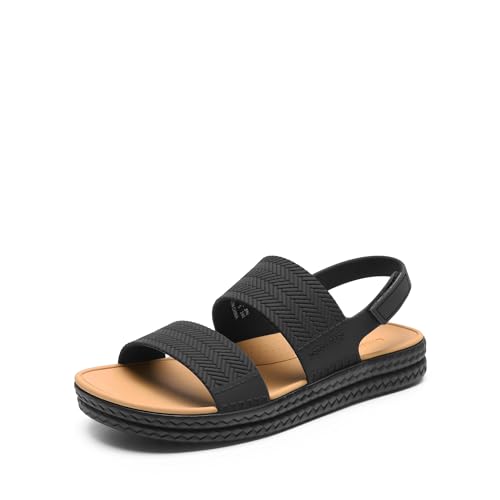 Sandali Donna Impermeabili Piatti,Nero,35