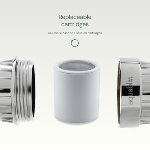 Aquabliss SFC220 Daily Essential Filter Cartridge - White | Reduces chlorine, THMs & sediment. Filtration only, no mineral infusion. Replace every 3-6 months depending on water quality.