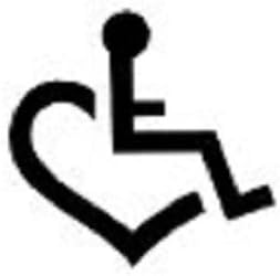 Handicap Sticker Decal heart shaped handicapped Many Colors Available