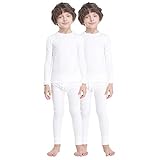 MANCYFIT Thermal Underwear for Boys Fleece Lined Long Johns Set Kids Base Layer Ultra Soft 2 Pack