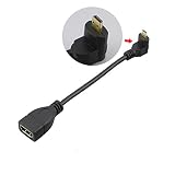 Seadream 6" 15CM 90 Degree Micro HDMI Down-toward Male to HDMI Female Cable Adapter Connector (Down-toward)