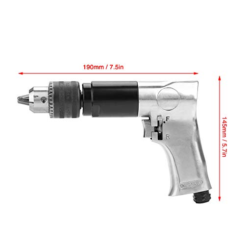1/2 Air Pneumatic Drill, KP-554 900rpm CW/CCW Pistol Type Air Drill Pneumatic Drilling Tools Supplies for Drilling Reaming Manufacturing Industries - Thumbnail 2