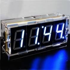 DIY 4 Digit LED Electronic Clock Kit Large Screen Red Blue Green LED(bluecase) by hotinstore