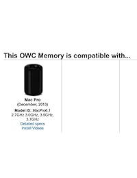 OWC PC3-14900 - Kit de actualización de memoria DDR3 ECC-R SDRAM para Mac Pro 2013 (1866 MHz, ECC)