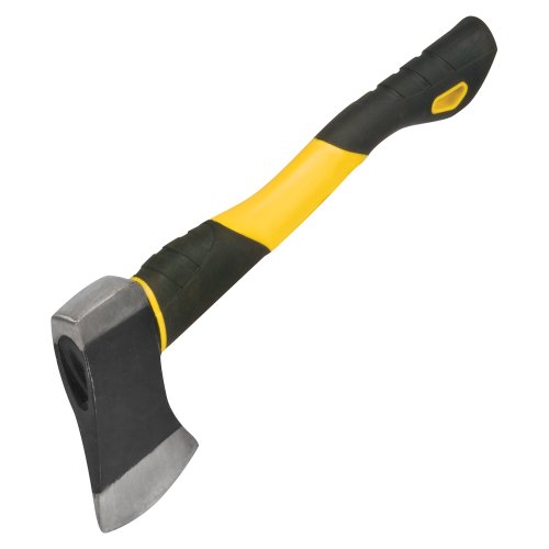 Ludell 12115 Fiberglass Handle Camp Axe, Polished and Sharpened Blade, Single Bit, 1.5lb, 12" Handle Length