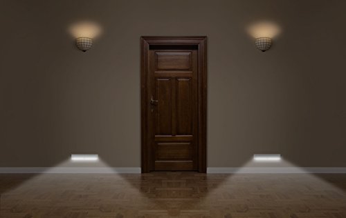 Brilliant Evolution Wireless LED Stair Lights with Motion Sensor - 3-Pack Battery Operated Night Light for Indoor Stairs, Hallways, and Closets - Stick On Motion Lights - 3000K Warm White - 7x2-Inch