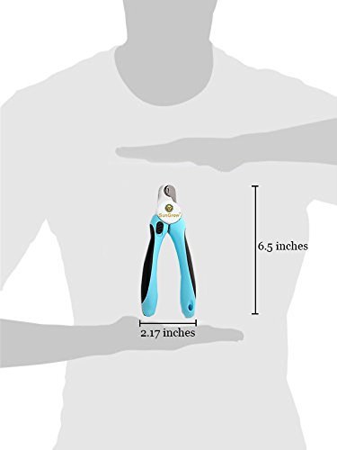 No pain Dog Nail Clipper & Trimmer -- Safety Switch to prevent over cut - 5-minutes to professional grooming - Safety Switch lock - In-built nail file to smooth edge - Razor sharp blade for clean cut