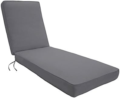 Easy Way Products Double Piped Sewn Closed Chaise, 26" L x 82" W x 2.5" H, Fresco Charcoal