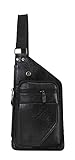 RICHPORTS Leather Sling Bag for Men Daypack Shoulder Backpack Travel Bag