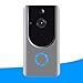 Smart Wireless WiFi Video Doorbell HD Security Camera with PIR Motion Detection Night Vision Two-Way Talk and Real-time Video Suitable etc ... (Grey) (Video Door Bell)