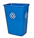 Mountain Tech Eco Solutions 41 Quart Blue Plastic Indoor Recycling Trash Can with New Designed Recycle Symbols On All 4 Sides for Easy Viewing