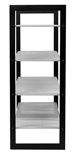 Internet's Best Mesh Shoe Rack | 4-Tier | Free Standing Metal Wood Shoe Organizer | Closet and Entryway | Fits 16 Pairs of Shoes | Black & Silver - Thumbnail 4