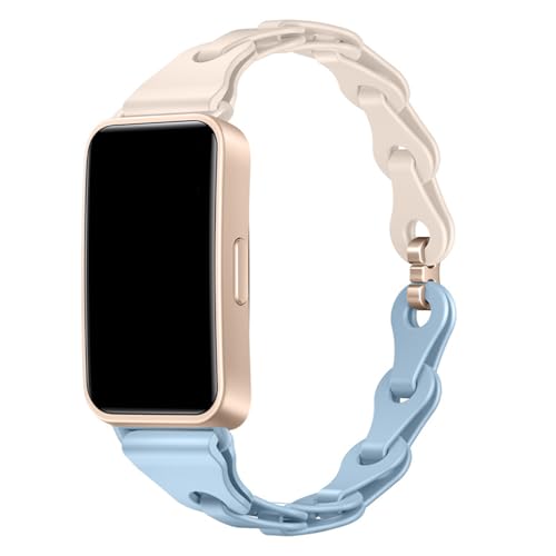 TENYELE Trendy Silicone Watch Straps Decorative Chain Link Designed Breathable Wristband For Band 8/9/10 Bracelets Repair Watch Band