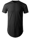 Style Addiction Mens Hipster Hip Hop Long T-shirt with Zipper Trim
