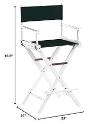 Casual Home Director's Chair ,White Frame/Hunter