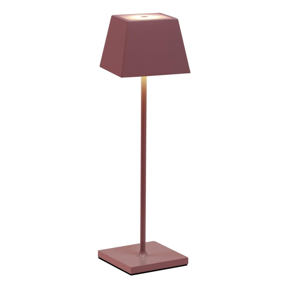 Rossini Siesta Lampada a Led da Tavolo Portatile Senza Fili Ricaricabile con USB Touch Dimmerabile IP54 Uso Interno/Esterno H.37cm 2,2watt Luce Calda 2700K 200lm 9 ore di Autonomia (Corallo) — image 1