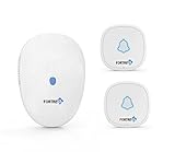 Wireless Doorbell Chime - Type A Dual by Fortress Security - Long Range Operation at 500 ft. - Plug in Doorbell with Over 50 Chimes & Rings, Wireless Button and Adjustable Volume Multi-tone Doorbell