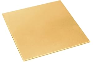 Tynulox 14 Gauge Brass Sheet，H62 Brass Plates Metal 0.059" Thickness x 5.9" Width x 5.9" Lenght, for Models, Crafts, Repairs, Electrical, 1Pcs