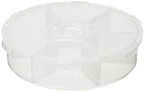Darice 6 Compartment Round Organizer, Clear Plastic