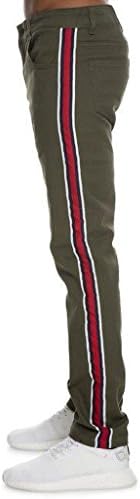 Derby Clothes S&D x Nerdy Fresh Taped Denim Jeans in Olive w/Red, Blue, White Stripes