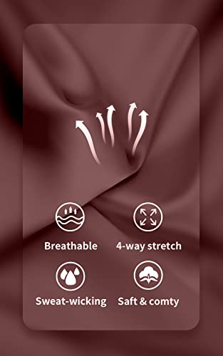 Women's Tennis Dress, Athletic Workout Sports Golf Dresses with Built-in Bra & Shorts Exercise Dresses for Women Coffee