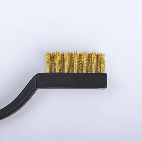 10 pcs Mini Brass Wire Brush Set Wire Brush Scratch Brush Curved Handle