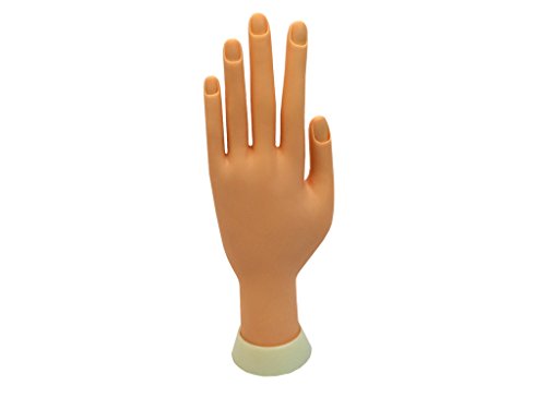 Beauticom Practice Flexible Manicure Mannequin Hand Nail Display with Soft Fingers (Base Stand Model)