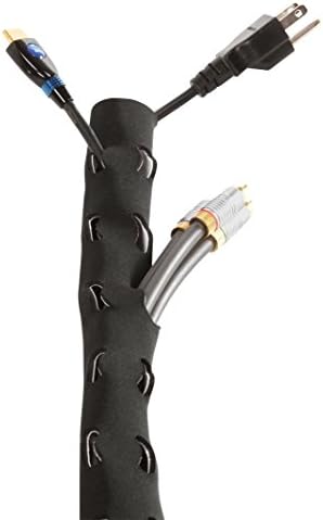 BOYX Cable Management Sleeve, 40’’ Cord Organizer Reversible Wire Cover Concealer Cable Wrap with Cable Exits for TV Computer Home Theater Office (Black/White)