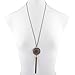 LUX ACCESSORIES Burnished Gold Casted Armor Chain Tassel Long Pendant Necklace