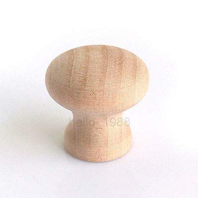 FidgetGear 20pcs 25mm No Paint Wooden Cabinet Knob Cupboard Closet Box Drawer Pull Handle