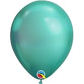 Qualatex 85142 Chrome 7 Inch Latex Balloons (Chrome Green, 100 Pack)