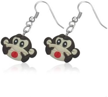 Boucles D Oreilles Style Manga Tete De Singe Qui Tire La Langue Amazon Fr Vetements Et Accessoires