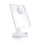 Pretty See Lighted Makeup Mirrors Touch Screen 16 LEDs Square Desktop Cosmetic Mirror with Removable 10x Magnifying Mirrors (Batteries not Included)