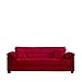 Handy Living Maurice Pillow Top Arm Convert-a-Couch in Crimson Microfiber