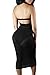 Pink Queen Women's Bandage Bodysuit Mesh Midi Skirts Set Halter Sheer Dress, Size Medium, Black