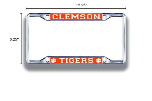 Clemson Tigers License Plate Frame Silver