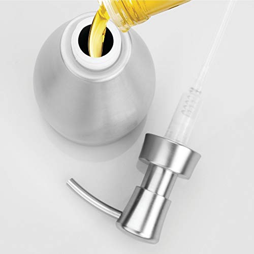 image for MetroDecor mDesign Stainless Steel Soap Dispenser Pump, Toothbrush Hol