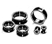TOUCHNEW Black Anodized Titanium Over Surgical Steel Screw-on Plugs/gauges with Clear Diamond Cz Stones 2 Pieces (1/2'' (12MM))