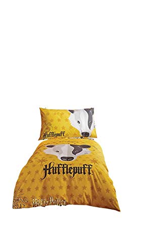 Harry Potter Single Duvet Cover Set 135x200cm House Design Bedding (Hufflepuff)
