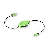 ReTrak Retractable iPhone 5/iPad Lightning Charge and Sync Cable, Green (ETLTUSBGN)