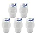 Equal PT 1/4 (12mm / 6.5mm) Straight Push Fit Tube Union Connect Fittings + 5 Lock Clips RO Reverse Osmosis Pack of 5