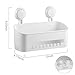 Teletrogy Suction Cup Shower Caddy No Damage Shower Wall Caddy For Shampoo Conditioner Plastic Bath Shelf Storage Organizer Rustproof Basket For Kitchen & Bathroom Accessories White