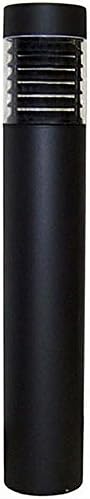 16w LED Round Flat Top Bollards with Louvers 120v - Black - 3000K